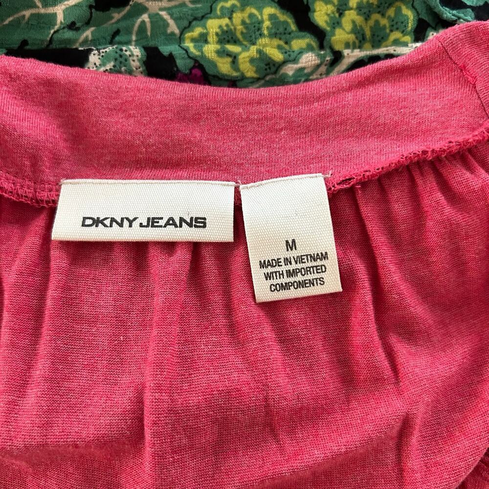 DKNY Jeans Vintage Bow Tie Blouse Feminine Preppy Top Women M - Picture 7 of 9